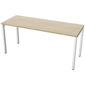 160cm desk with 60cm depth, Urban Oak top and white frame