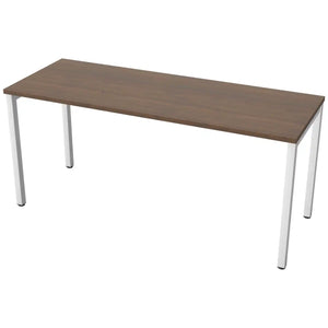 160cm desk with 60cm depth, antique walnut top and white frame