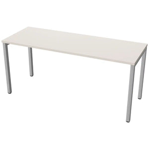 160cm desk with 60cm depth, cashmere top and silver frame