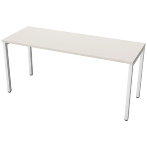 160cm desk with 60cm depth, cashmere top and white frame