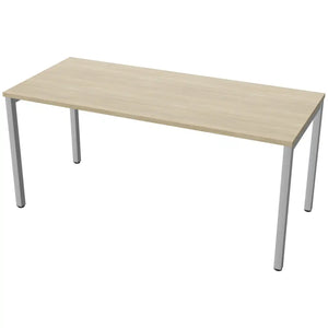 160cm desk with 70cm depth, Urban Oak top and silver frame