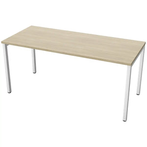 160cm desk with 70cm depth, Urban Oak top and white frame