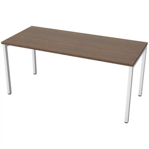 160cm desk with 70cm depth, antique walnut top and white frame