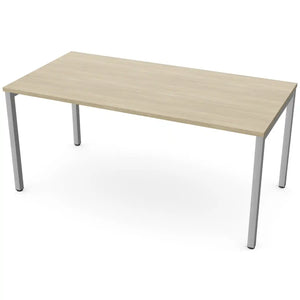 160cm desk with 80cm depth, Urban Oak top and silver frame