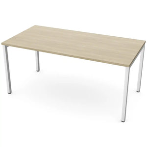 160cm desk with 80cm depth, Urban Oak top and white frame