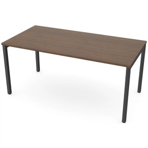 160cm desk with 80cm depth, antique walnut top and black frame