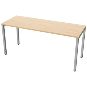 160cm desks with 60cm depth, beech top and silver frame