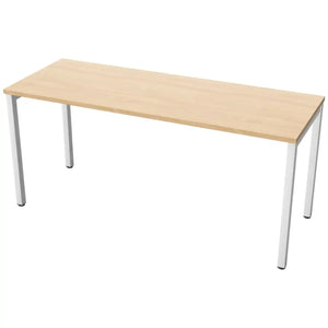 160cm desks with 60cm depth, beech top and white frame