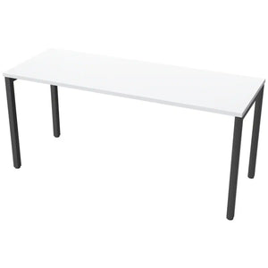 160cm desks with 60cm depth, grey top and black frame