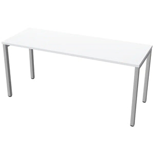 160cm desks with 60cm depth, grey top and silver frame