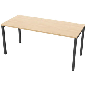 160cm desks with 70cm depth, beech top and black frame