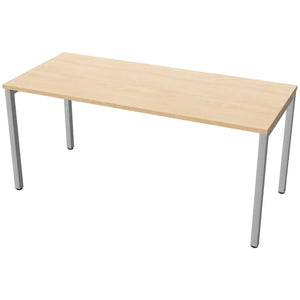 160cm desks with 70cm depth, beech top and silver frame