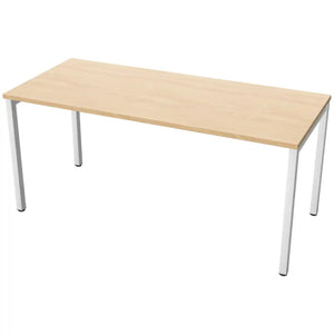 160cm desks with 70cm depth, beech top and white frame