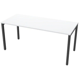160cm desks with 70cm depth, grey top and black frame
