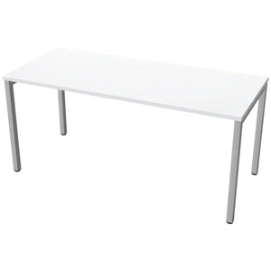 160cm desks with 70cm depth, grey top and silver frame