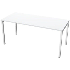 160cm desks with 70cm depth, grey top and white frame