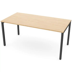 160cm desks with 80cm depth, beech top and black frame