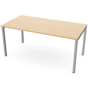 160cm desks with 80cm depth, beech top and silver frame