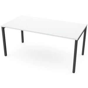 160cm desks with 80cm depth, grey top and black frame