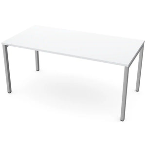 160cm desks with 80cm depth, grey top and silver frame