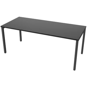 180 cm desk with 80cm depth, black top and black frame