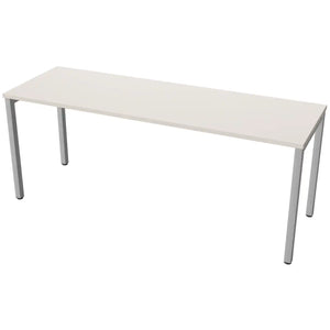 180cm desk with 60cm depth, cashmere top and silver frame