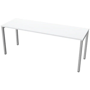 180cm desks with 60cm depth, grey top and silver frame