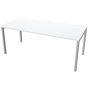 180cm desks with 80cm depth, grey top and silver frame