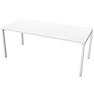 180cm desks with 80cm depth, grey top and white frame