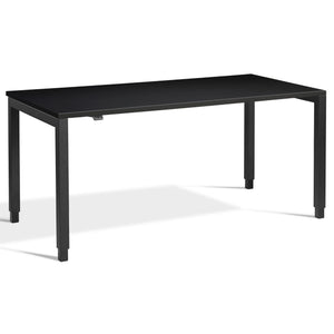 4 Leg Standing Desk - Rega - Black Frame - Black Top - Studio Image