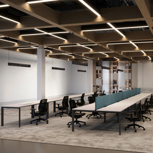 4 Legged Office Desk - Firmo Multiple Single and Dual Desk - White Table - Office Setup - Side View