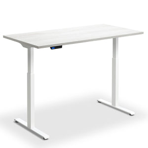 90cm wide standing desk cascina pine top white frame front view