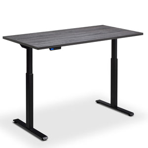standing desk 90cm width anthracite sherman oak top black frame view from front
