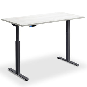 90cm standing desk cascina pine top anthracite frame view from front