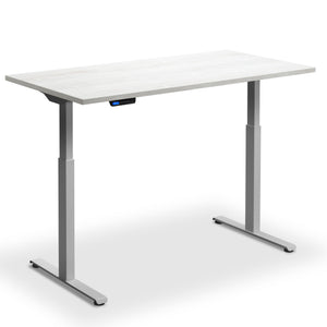 standing desk 90cm width cascina pine top silver frame view from front