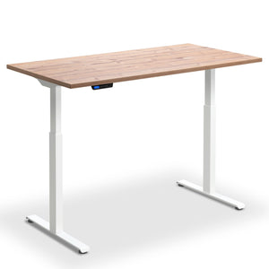 standing desk 90cm width timber top white frame front view