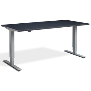 Adjustable Computer Desk - Masta Desk - Silver Frame - Anthracite Top - Studio Image