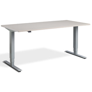 Adjustable Computer Desk - Masta Desk - Silver Frame - Cashmere Top - Studio Image