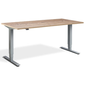 Adjustable Computer Desk - Masta Desk - Silver Frame - Timber Top - Studio Image