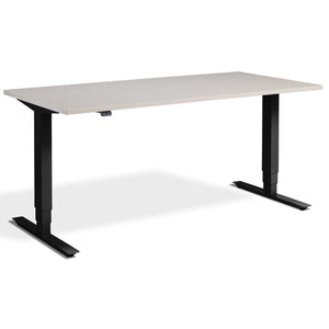 Adjustable Height Computer Desk - Masta Desk - Black Frame - Cashmere Top - Studio Image