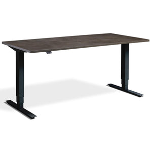 Adjustable Height Computer Desk - Masta Desk - Black Frame - Dark Concrete - Studio Image