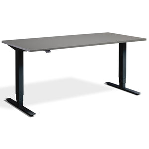 Adjustable Height Computer Desk - Masta Desk - Black Frame - Graphite Top - Studio Image