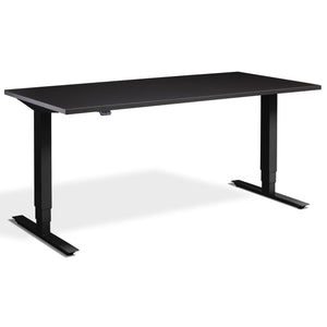Adjustable Height Computer Desk - Masta Desk - Black Frame - Soft Black Top - Studio Image