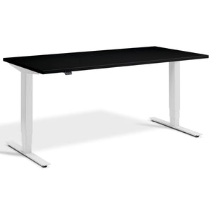 Adjustable Height Computer Desk - Masta Desk - Light Grey Frame - Black Top - Studio Image