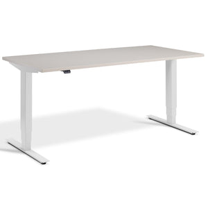 Adjustable Height Computer Desk - Masta Desk - Light Grey Frame - Cashmere Top - Studio Image