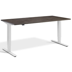 Adjustable Height Computer Desk - Masta Desk - Light Grey Frame - Dark Concrete Top - Studio Image