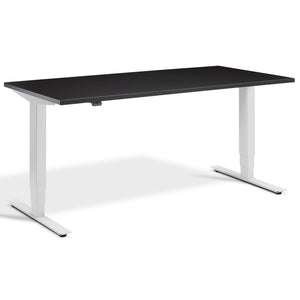 Adjustable Height Computer Desk - Masta Desk - Light Grey Frame - Soft Black Top - Studio Image