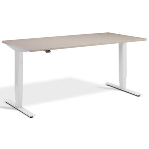 Adjustable Height Computer Desk - Masta Desk - Light Grey Frame - Stone Top - Studio Image