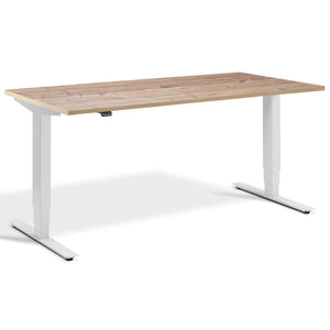 Adjustable Height Computer Desk - Masta Desk - Light Grey Frame - Timber Top - Studio Image