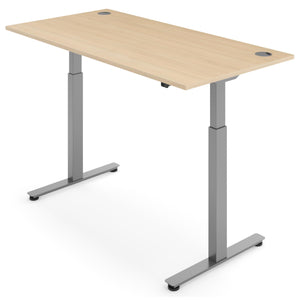 Adjustable Height Smart Desk - NeoActiv2 - Silver Frame - Oak Top - Studio Image